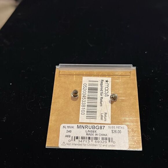 NWT Vintage Champagne Pearl Pierced Earrings - Picture 2 of 2